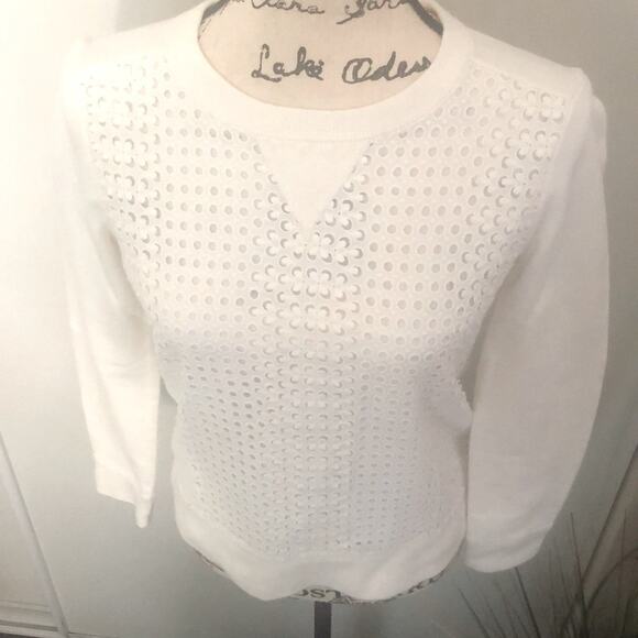 J.Crew White Sweater with detail design Size XS - Picture 3 of 5